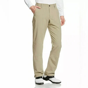 Under Armour Khaki Tan Flat Front Golf Pants Size 34x32
